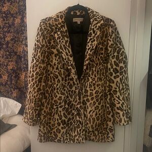 Philosophy Leopard Cheetah Faux Fur Blazer XS- fits oversized